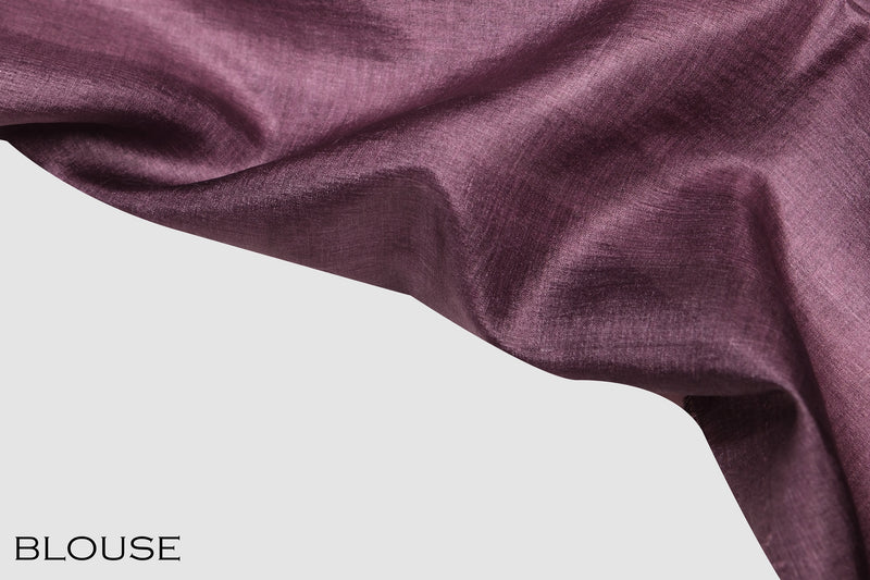 Wine color printed Tusser silk saree .