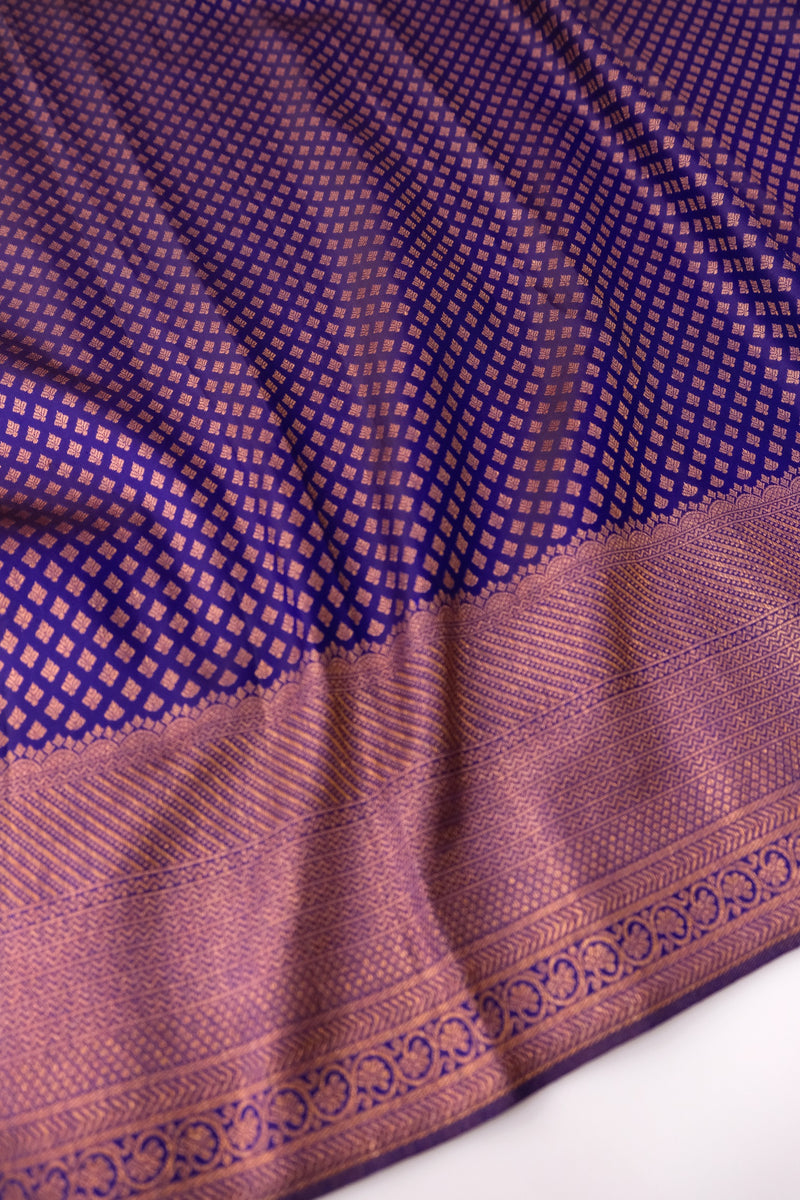 Violet Color Kanchipuram Brocade Saree