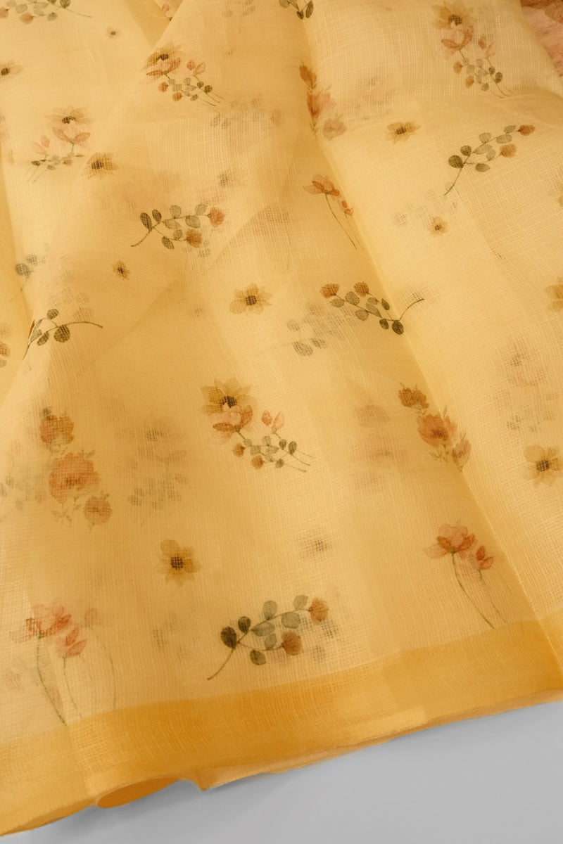 Light Yellow Color Tussar Kotta Silk