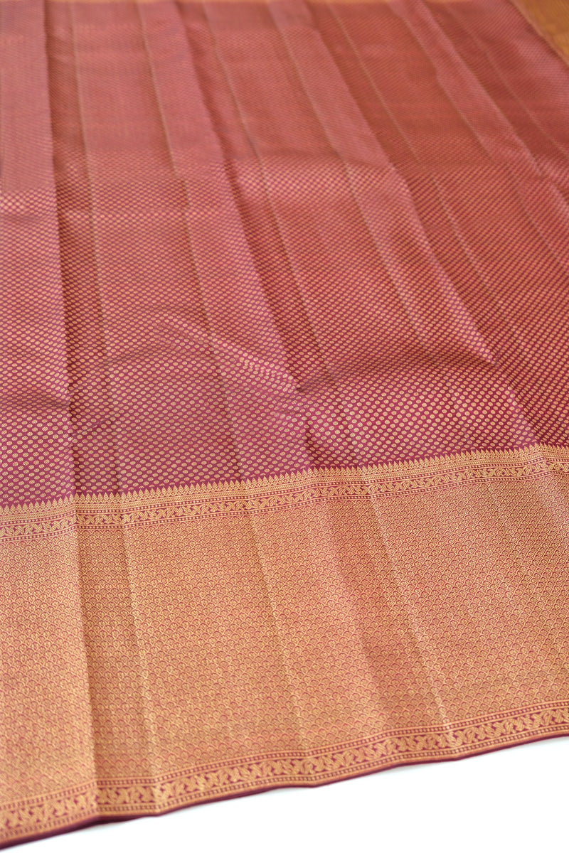 Wine Color Kanchipuram Silk Saree