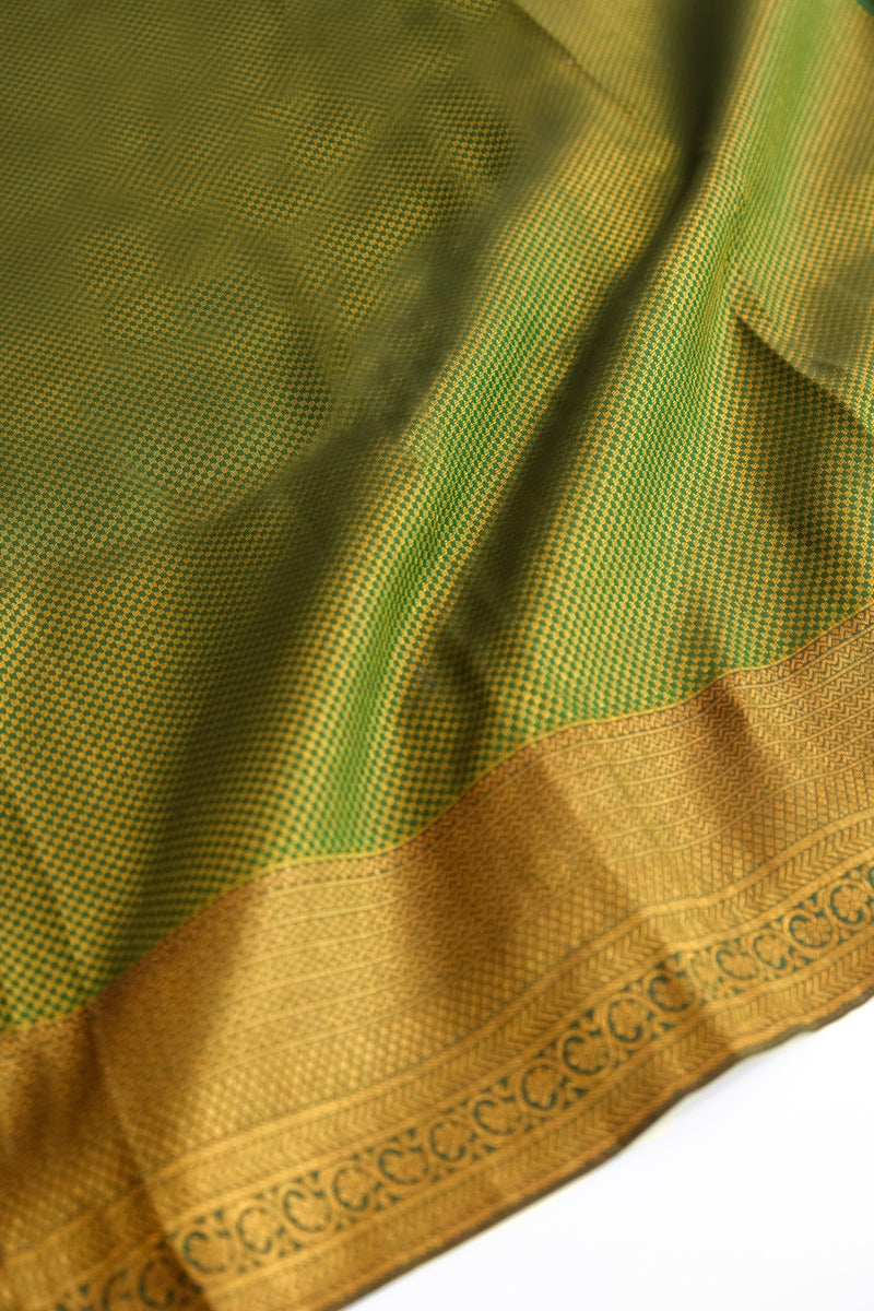 Dark Green Color Kanchipuram Brocade Saree