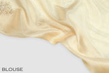 Light golden color soft Organza saree.