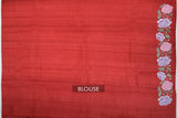 Brick Red color Tussar Saree