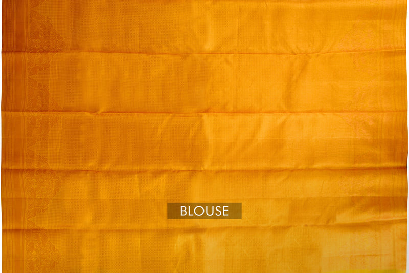 Mango Yellow Kanchipuram Brocade Saree