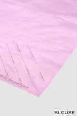 Lavender color crushed Organza saree.