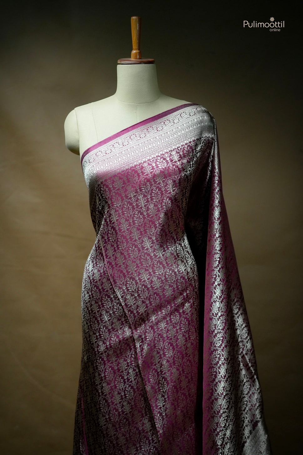 Purple color Banarasi saree