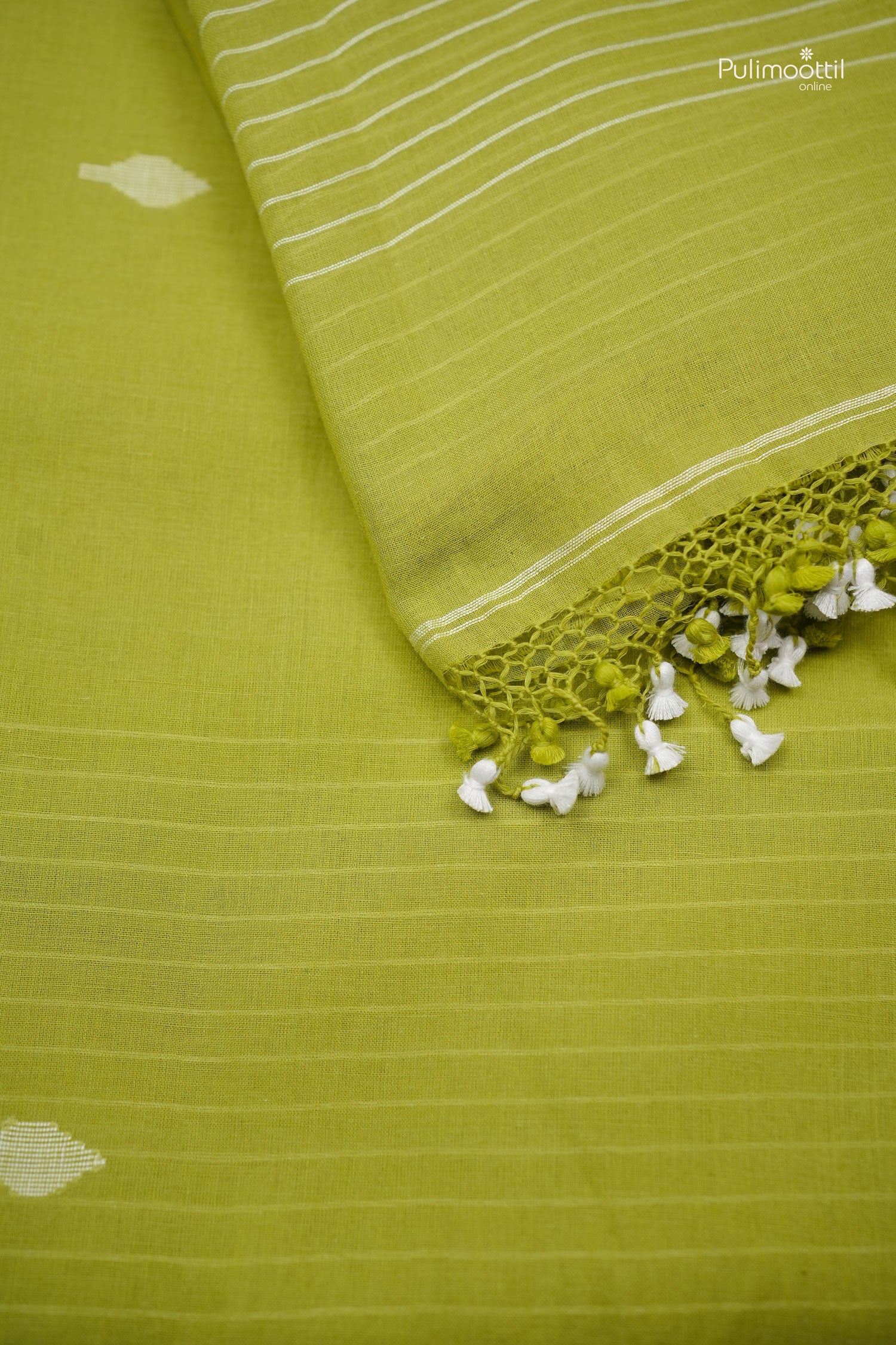 Key-lime Green Color Soft Cotton Saree