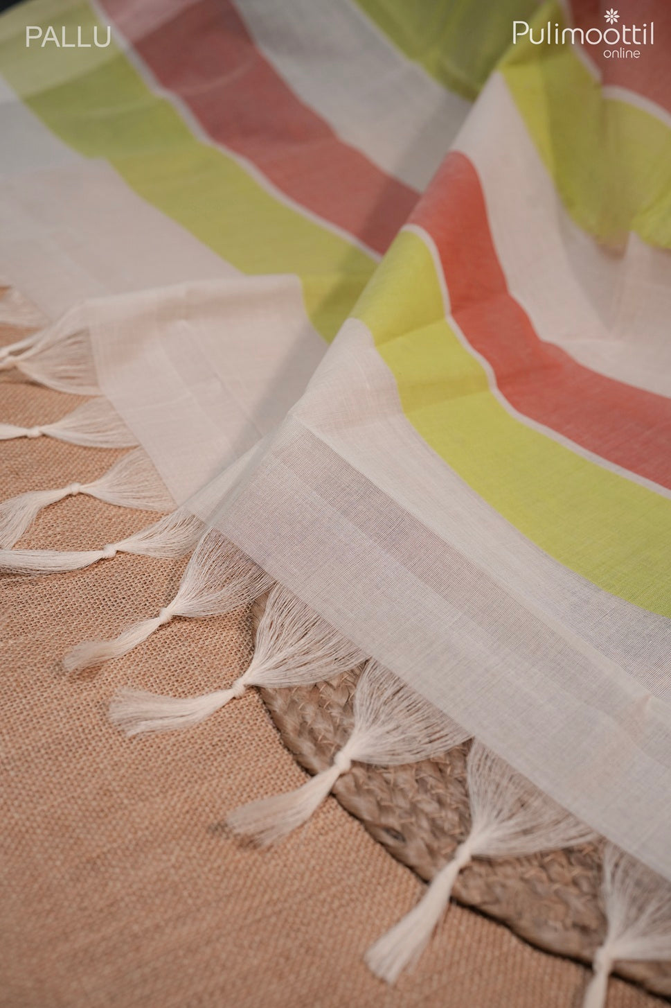 Off white color handloom cotton saree