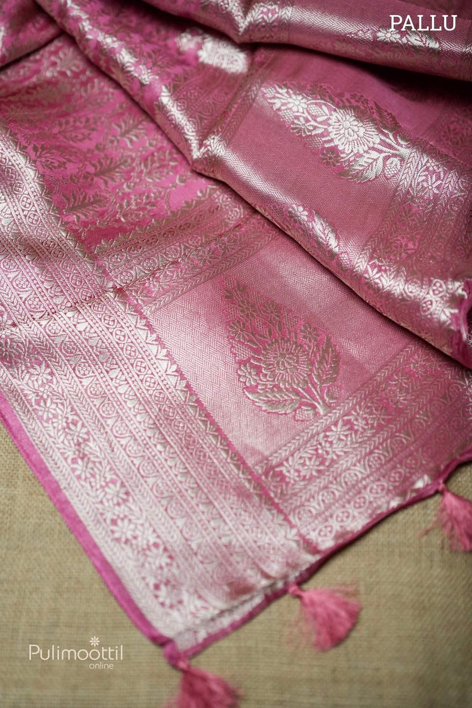 Onion pink color Banarasi saree