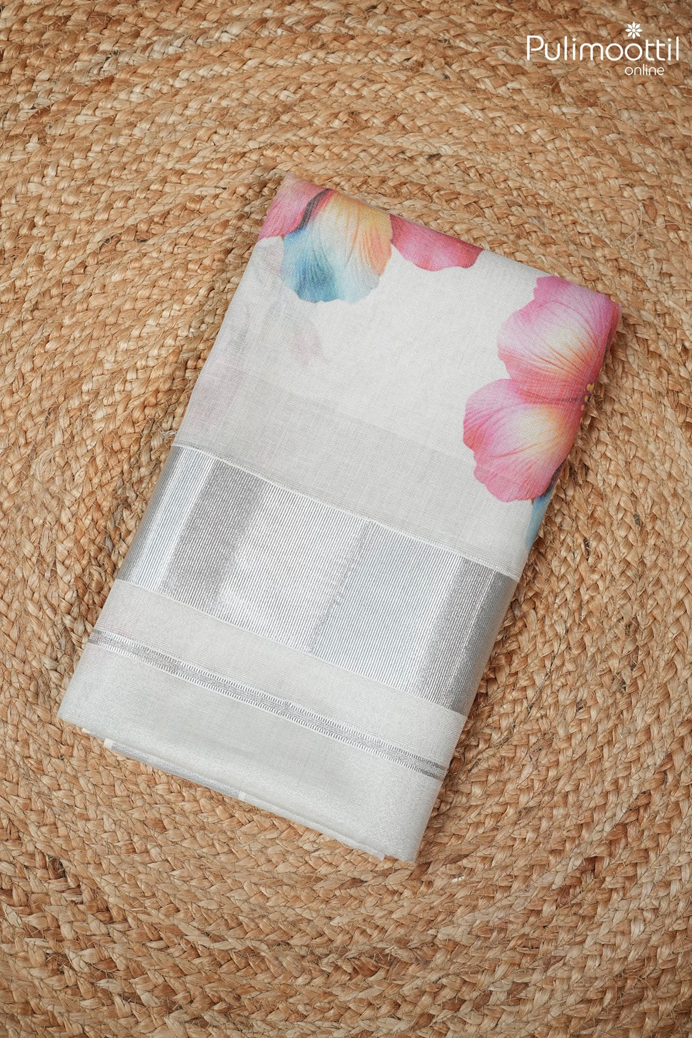 Kerala Traditional Silver Tissue Set Saree