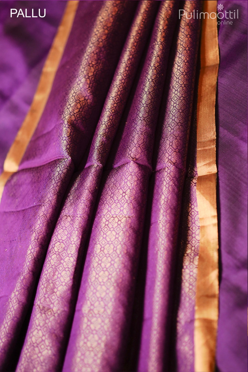 Violet color Kanchipuram soft silk saree