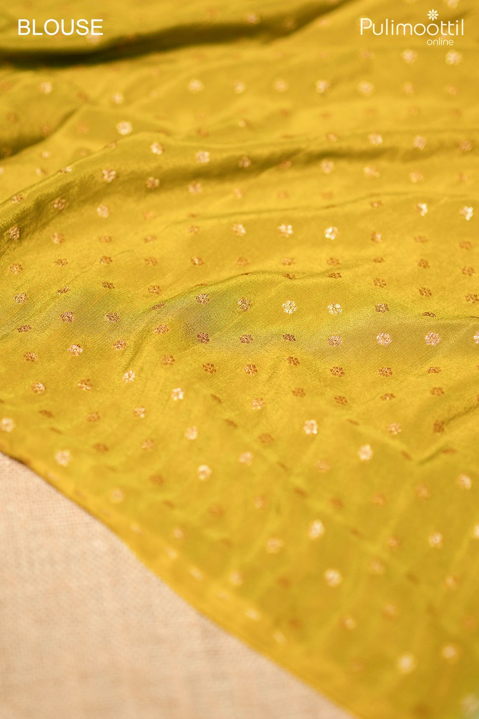 Olive yellow color antique zari Banarasi saree