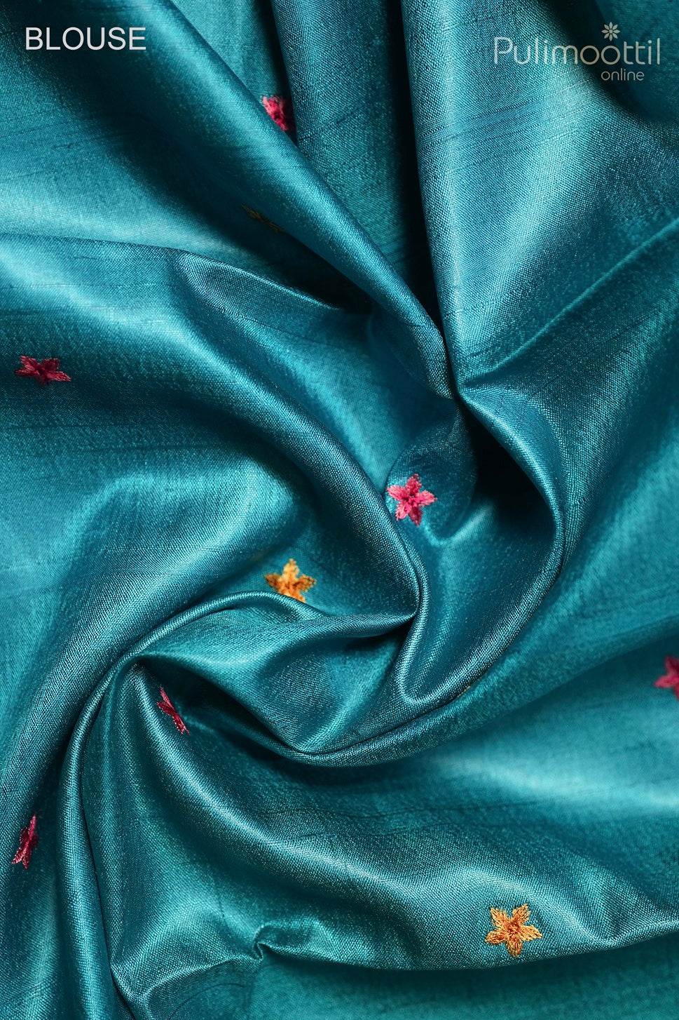 Sky blue color Tussar silk saree