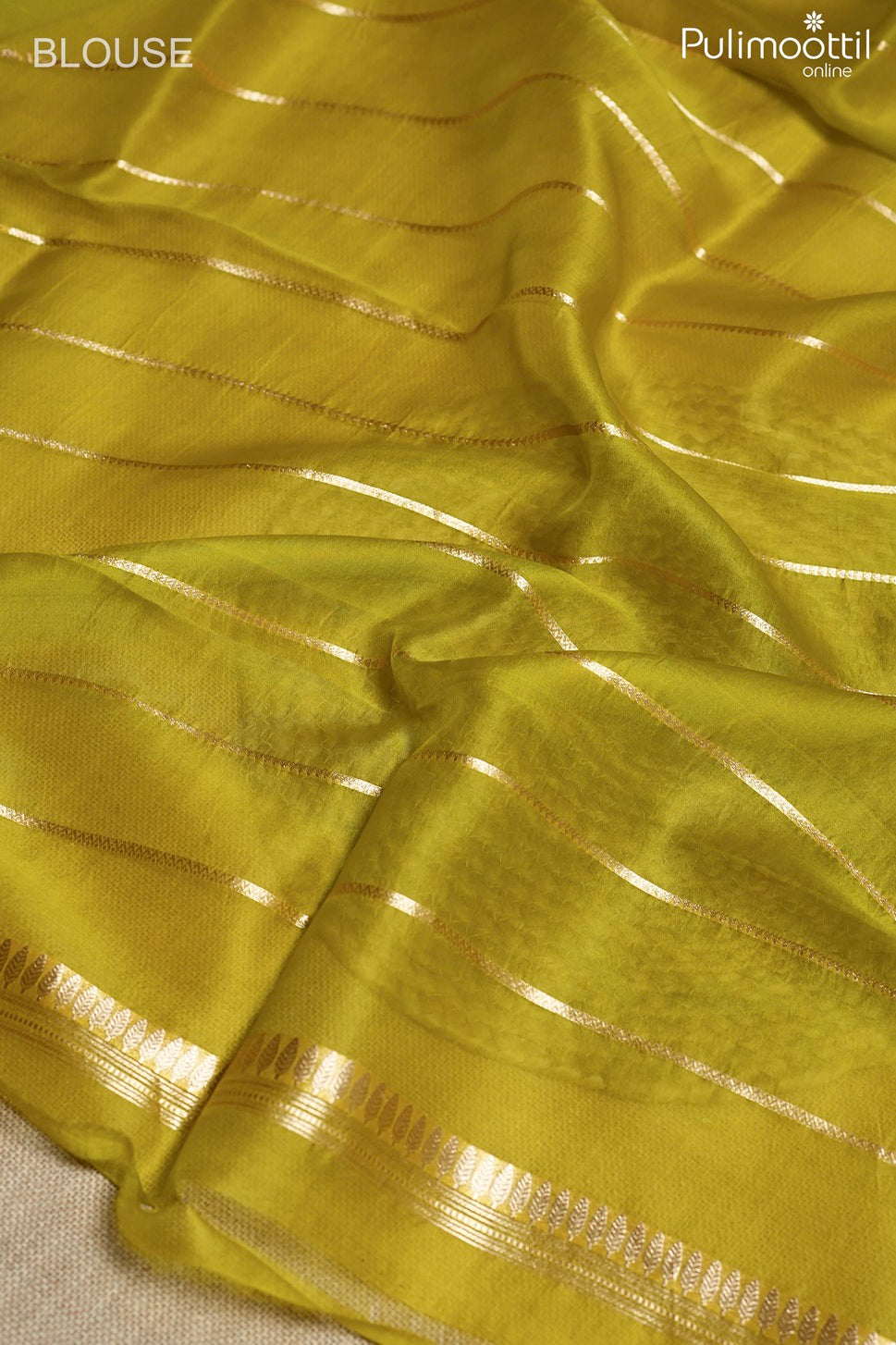 Olive yellow color organza fancy saree