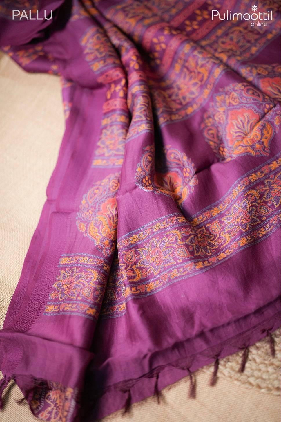 Dark pink color Maheshwari cotton saree
