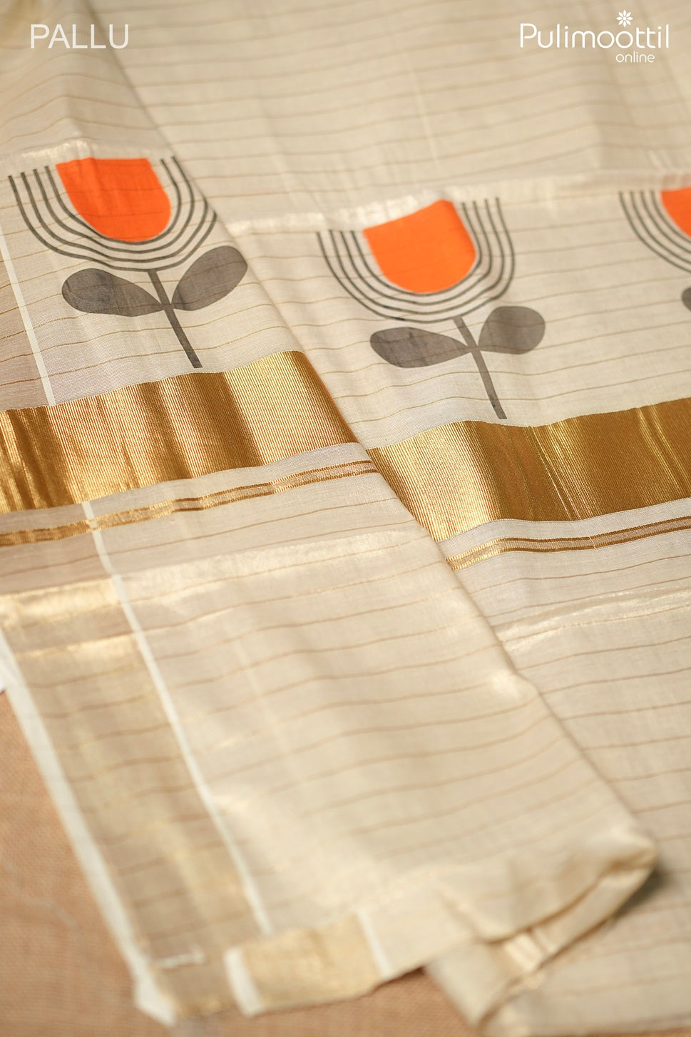 Golden tissue Kerala set saree