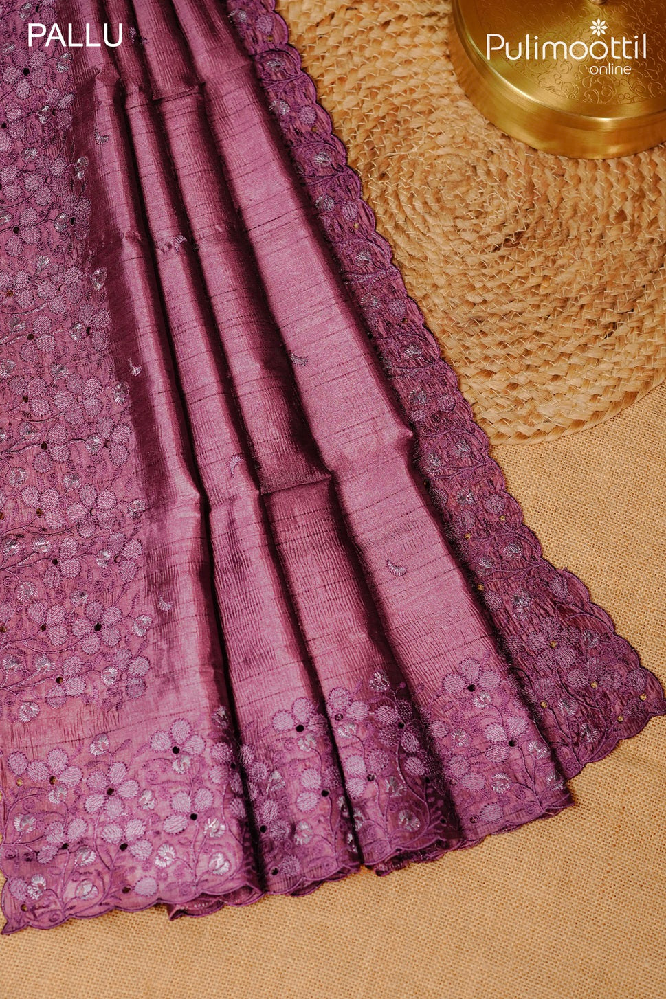 Light grape wine color cutwork fancy saree