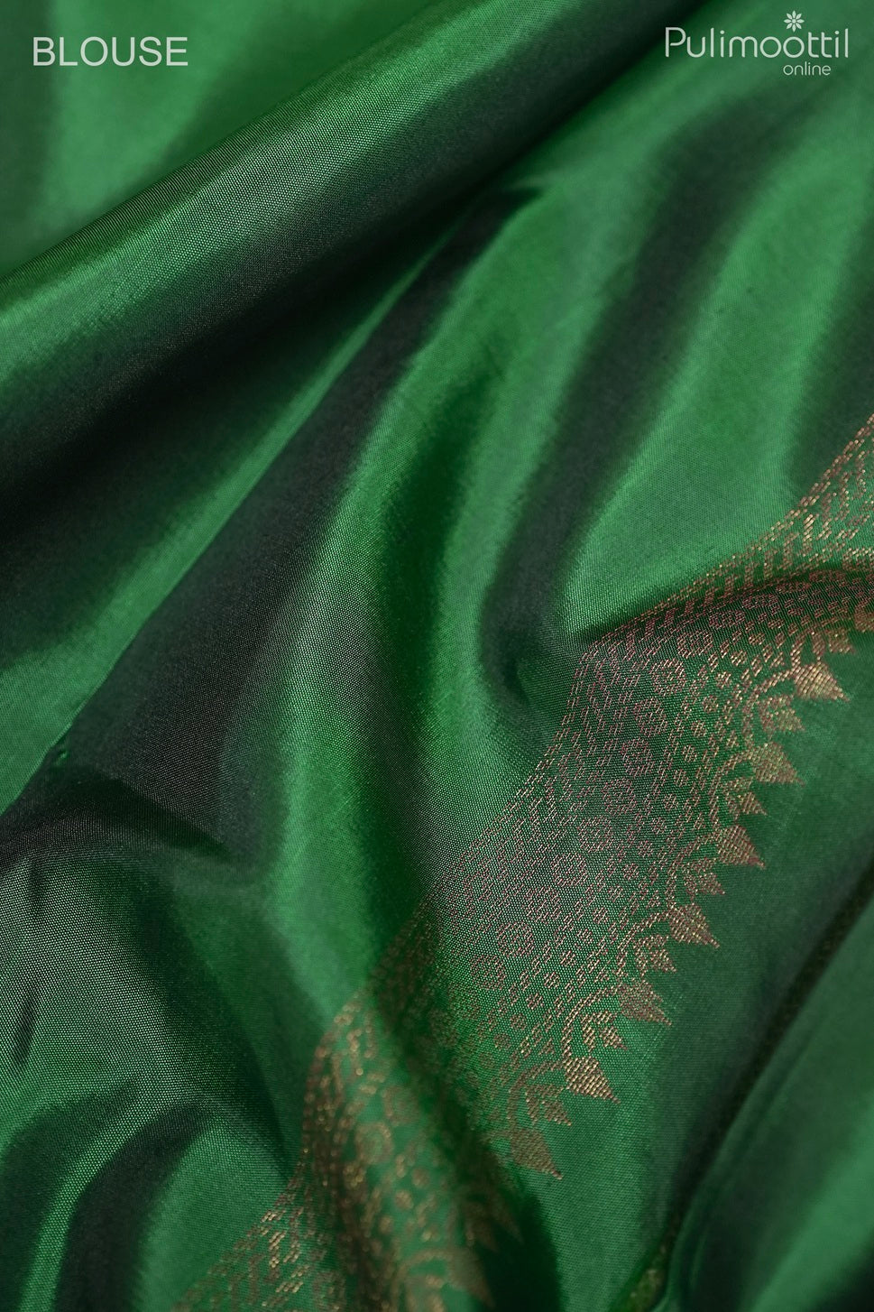 Bottle green color Kanchipuram designer saree