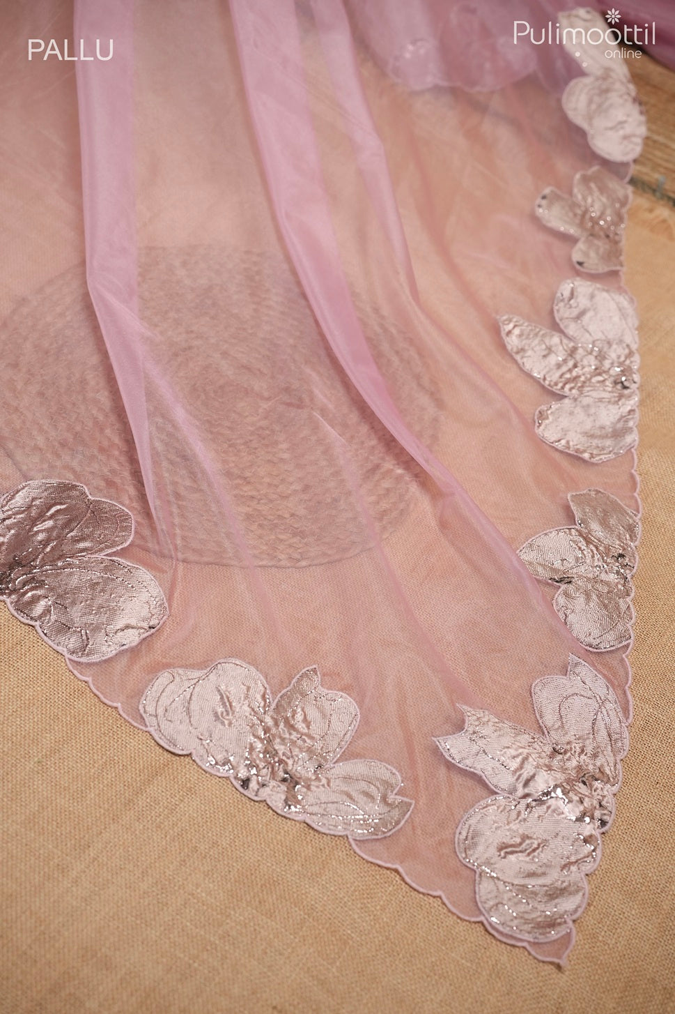 Onion pink color organza fancy saree