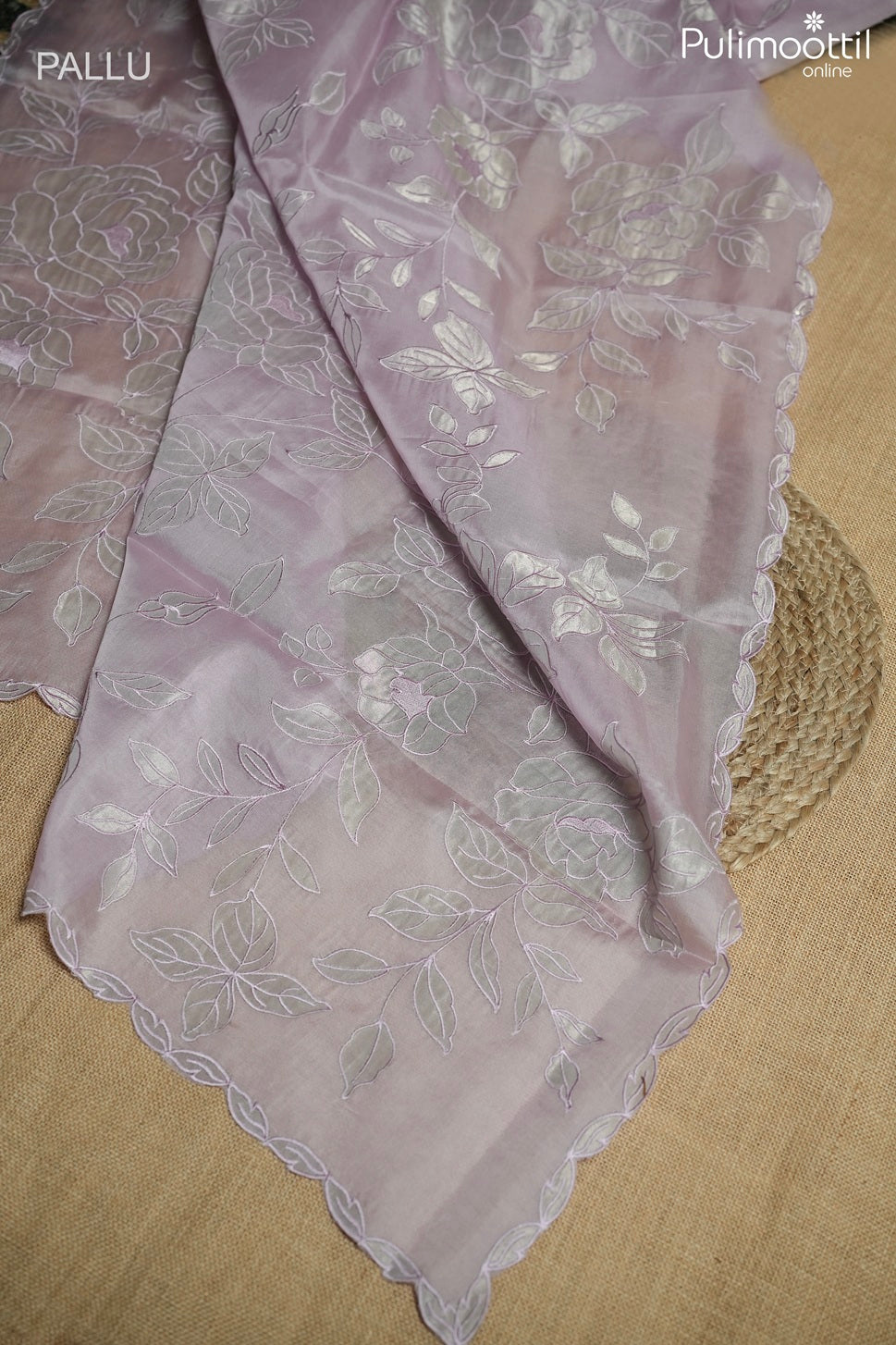 Lavender color organza fancy saree