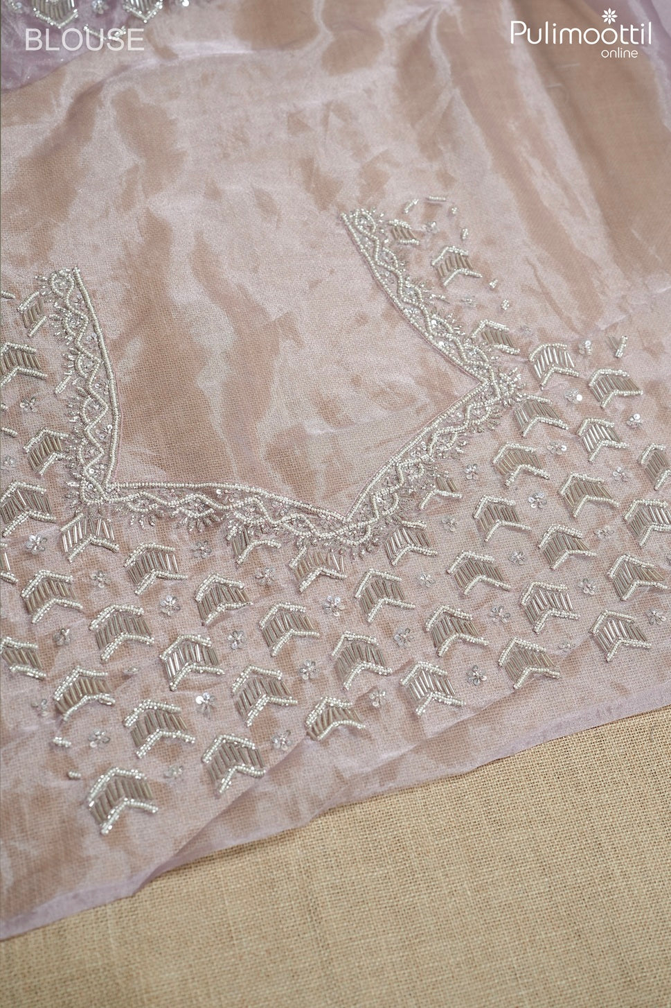 Light lavender color organza fancy saree