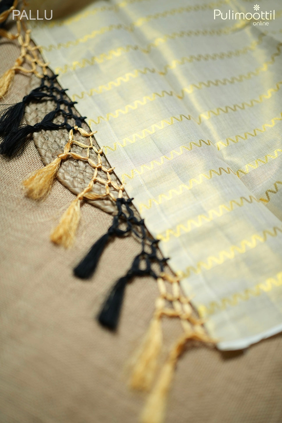 Kerala traditional golden tissue set saree