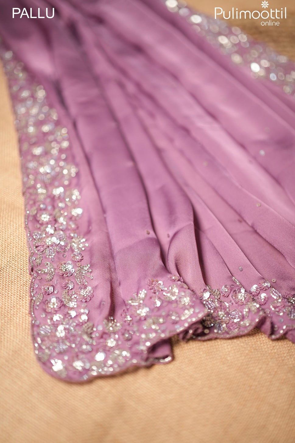 Onion color crepe silk saree