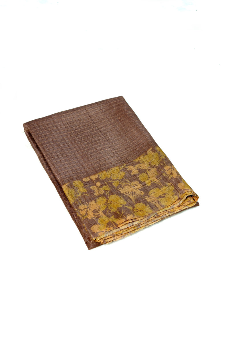 Opium color jute silk saree