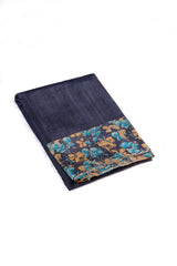 Steel blue grey color jute silk saree