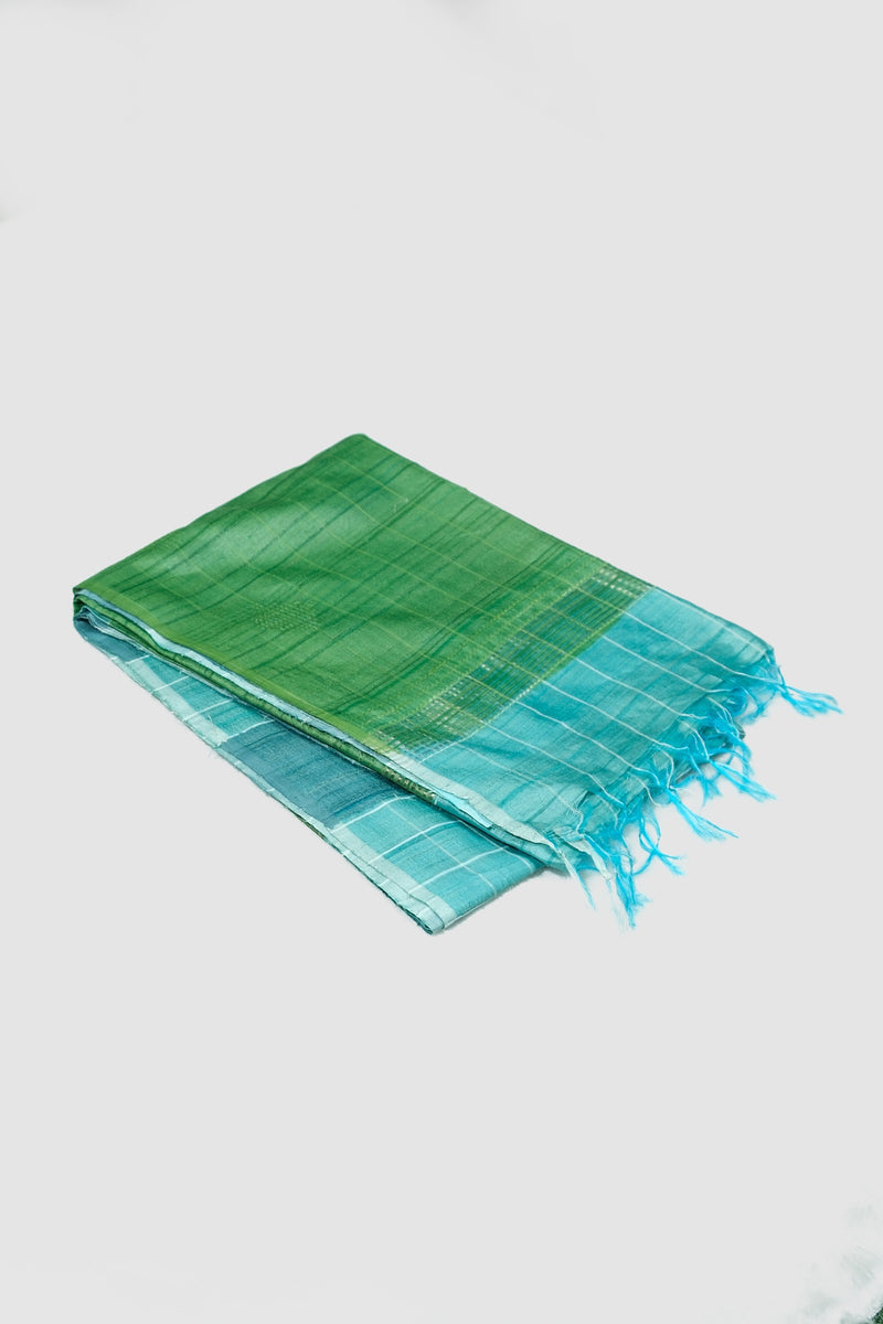 Blue color Tusser silk saree