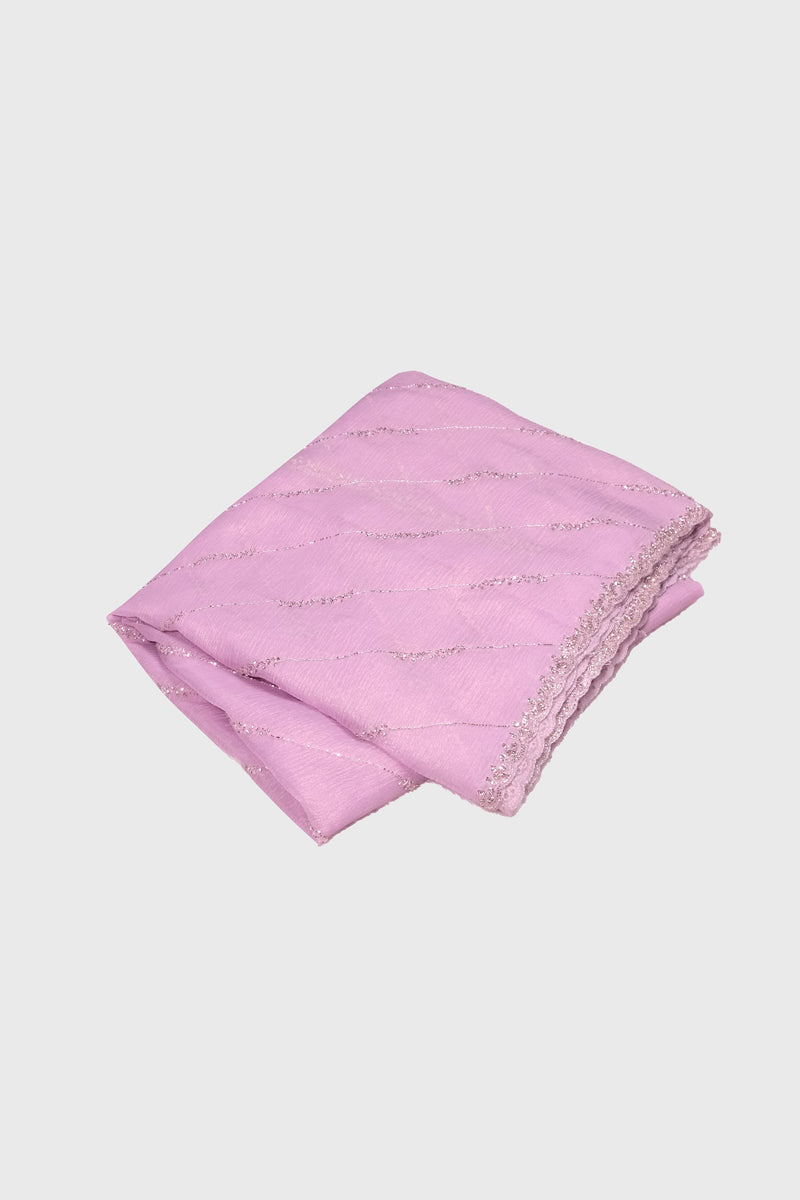 Lavender color crushed Organza saree.