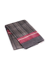 Black color jute silk saree