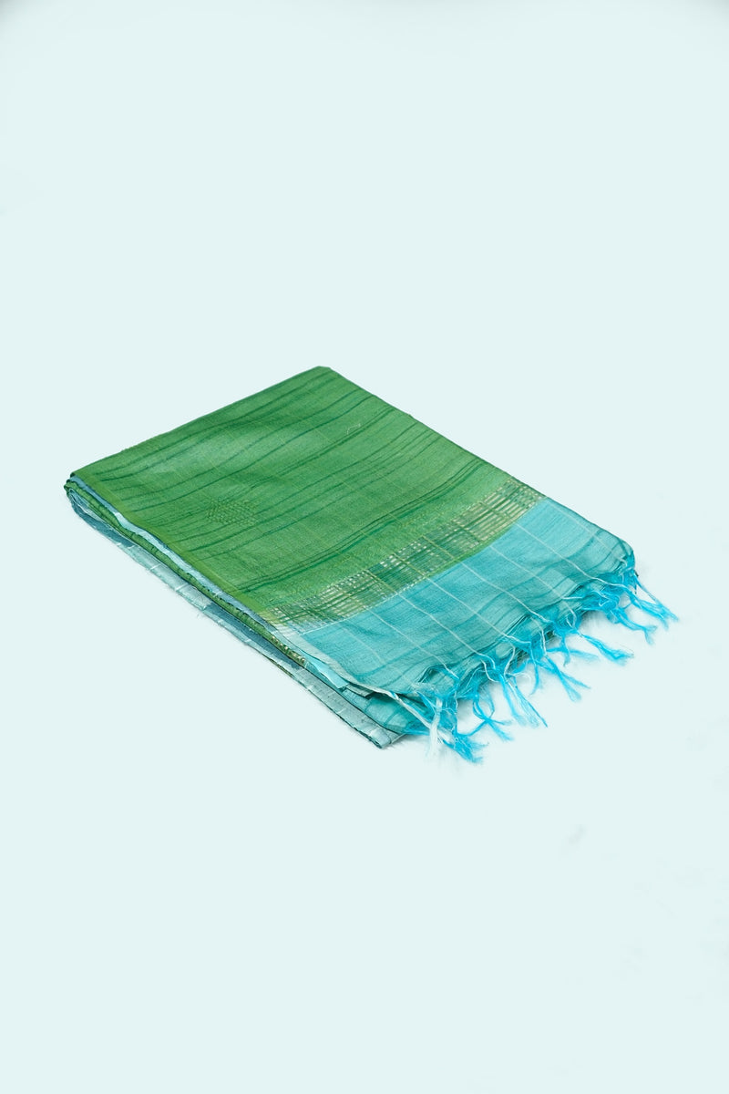 Blue color Tusser silk saree