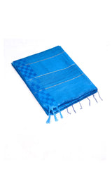 Happy blue color Tusser silk saree