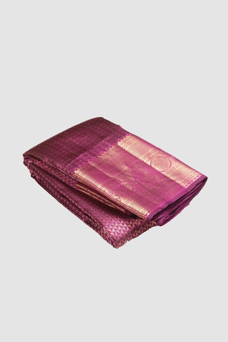 Magenta color Kanchipuram silk saree .