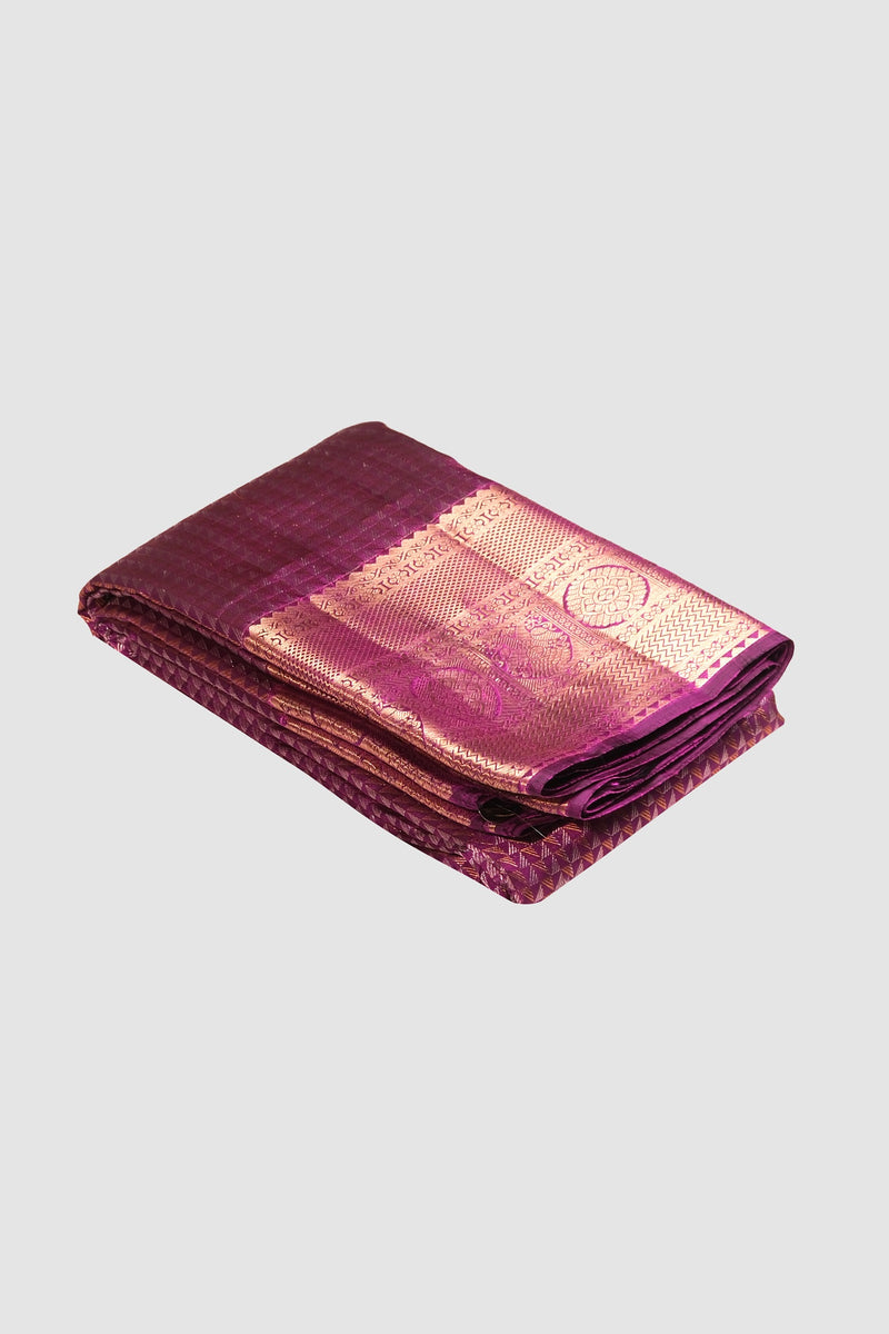 Magenta color Kanchipuram silk saree .