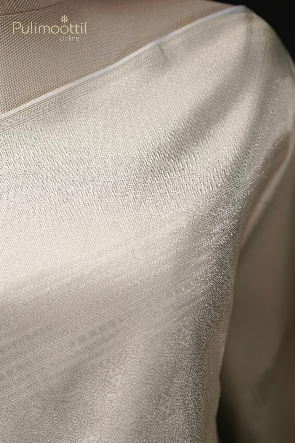 White Colour Kanchipuram Brocade Wedding Saree