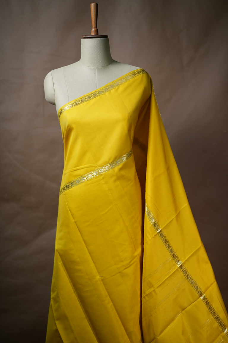 Lemon Yellow Colour Kanchipuram Soft Silk Saree
