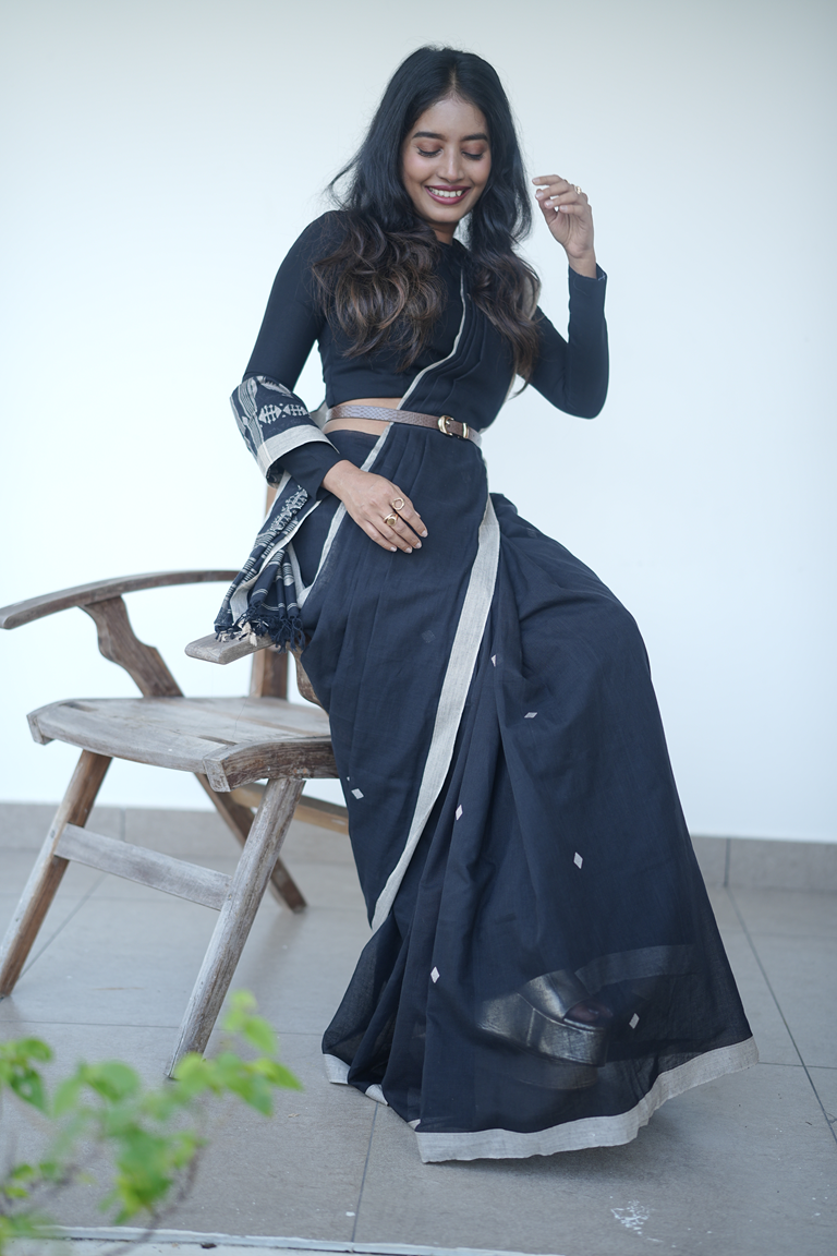 Black Colour Handloom Saree