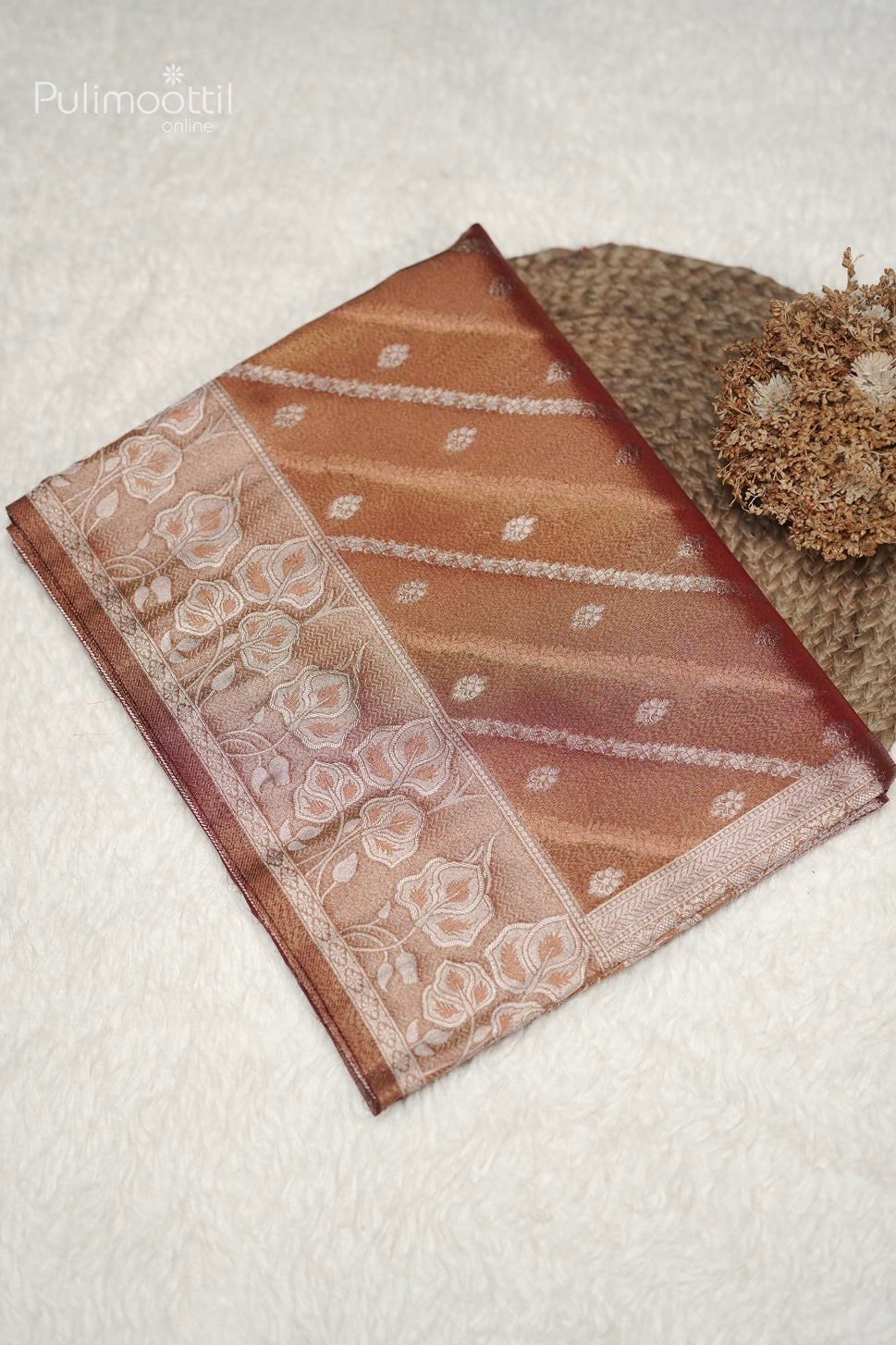 Red and Golden Tissue Banarasi Saree