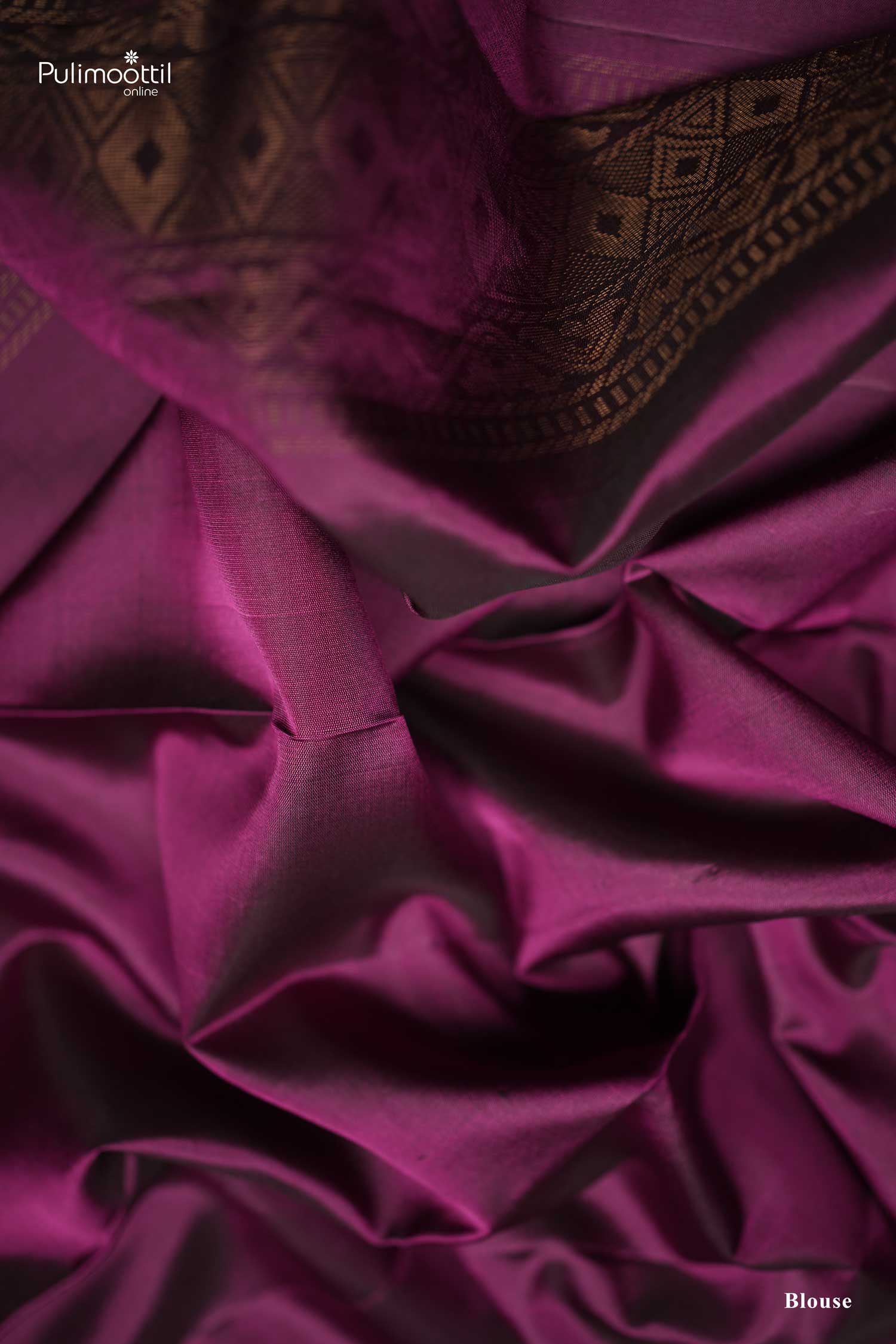 Grape Wine Color Borderless Kanchipuram Soft Silk Saree