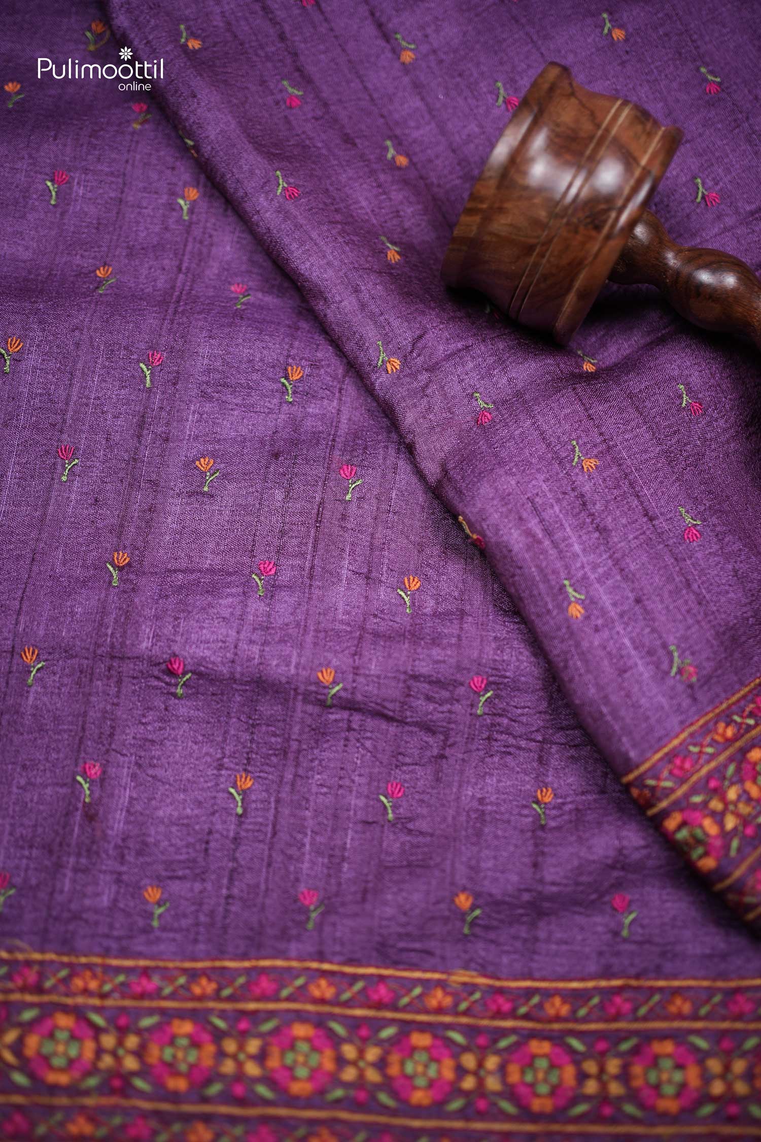 Purple Colour Jute Saree