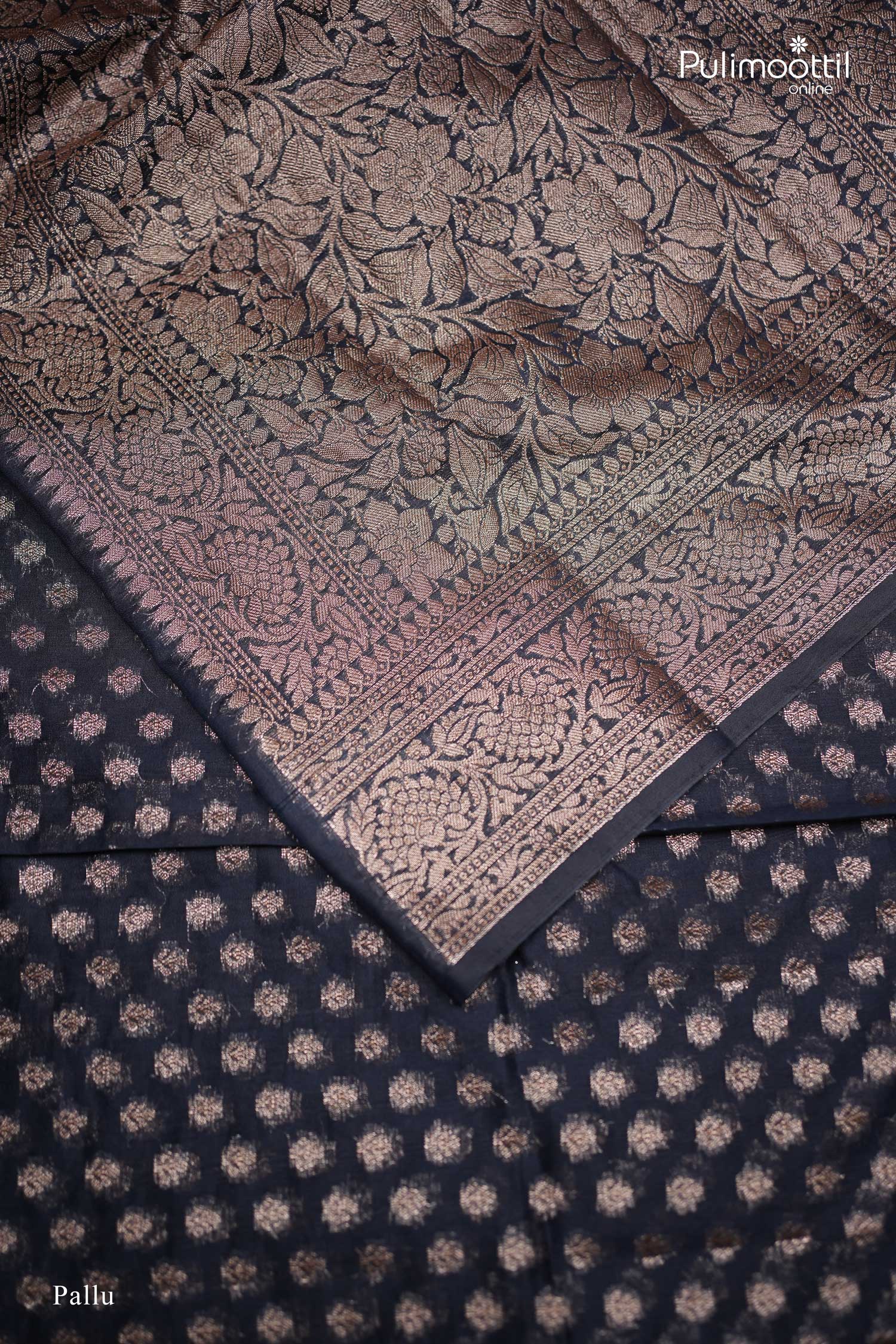 Peacock Blue colour Banarasi Saree