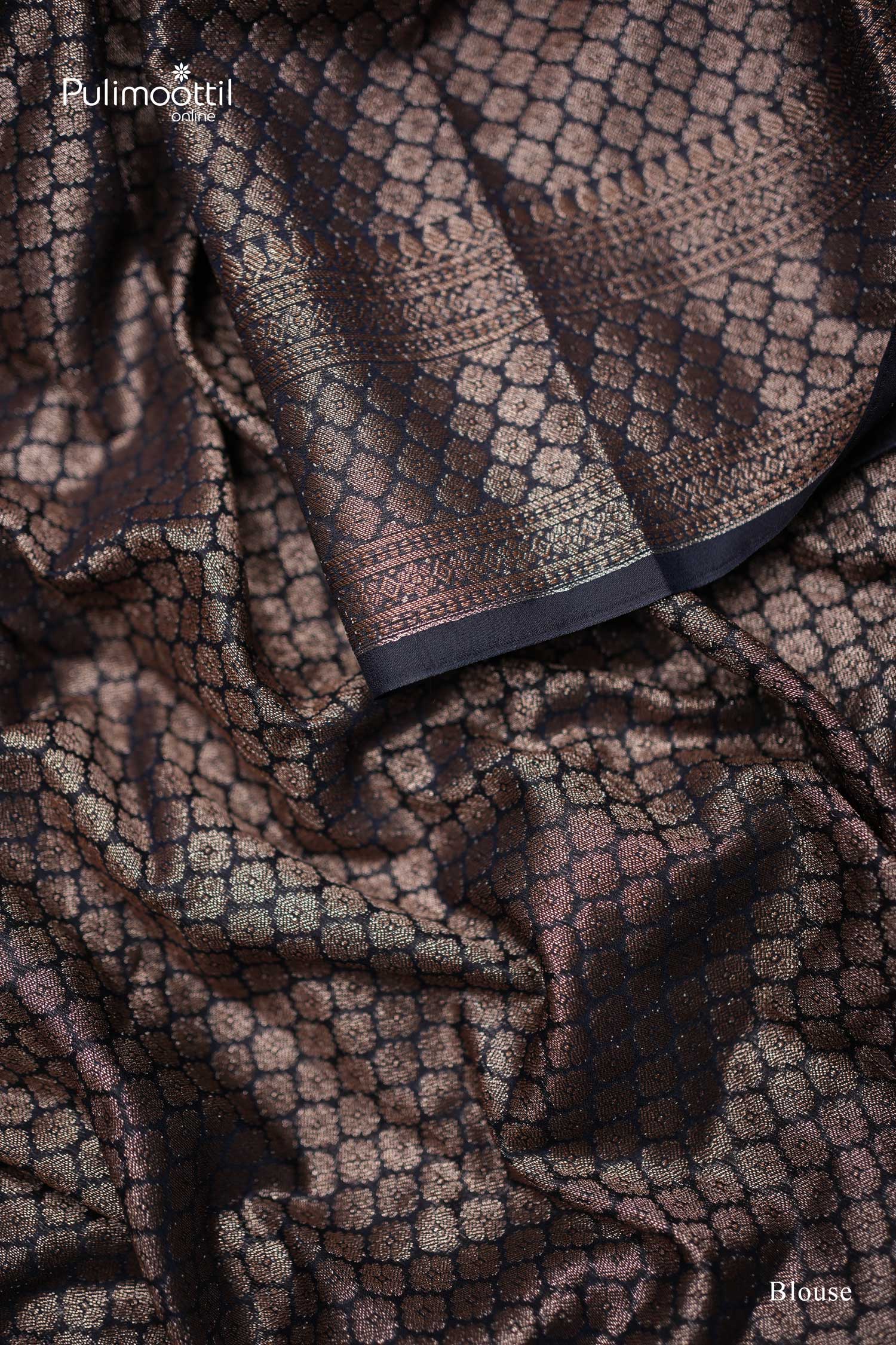 Peacock Blue colour Banarasi Saree