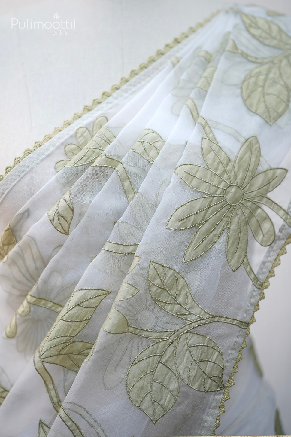 White Colour Organza Saree