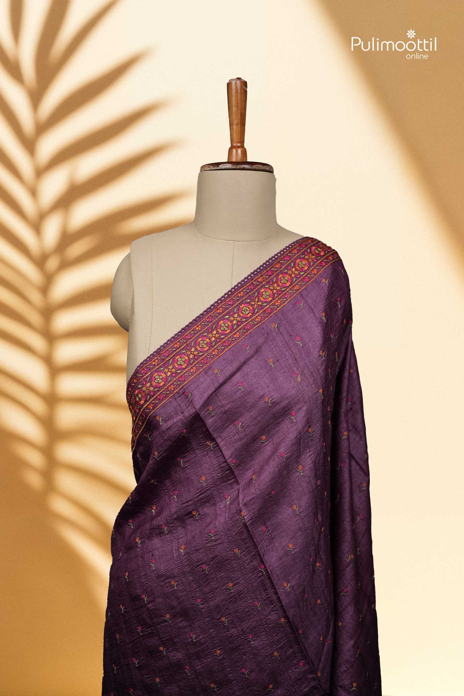 Purple Colour Jute Saree