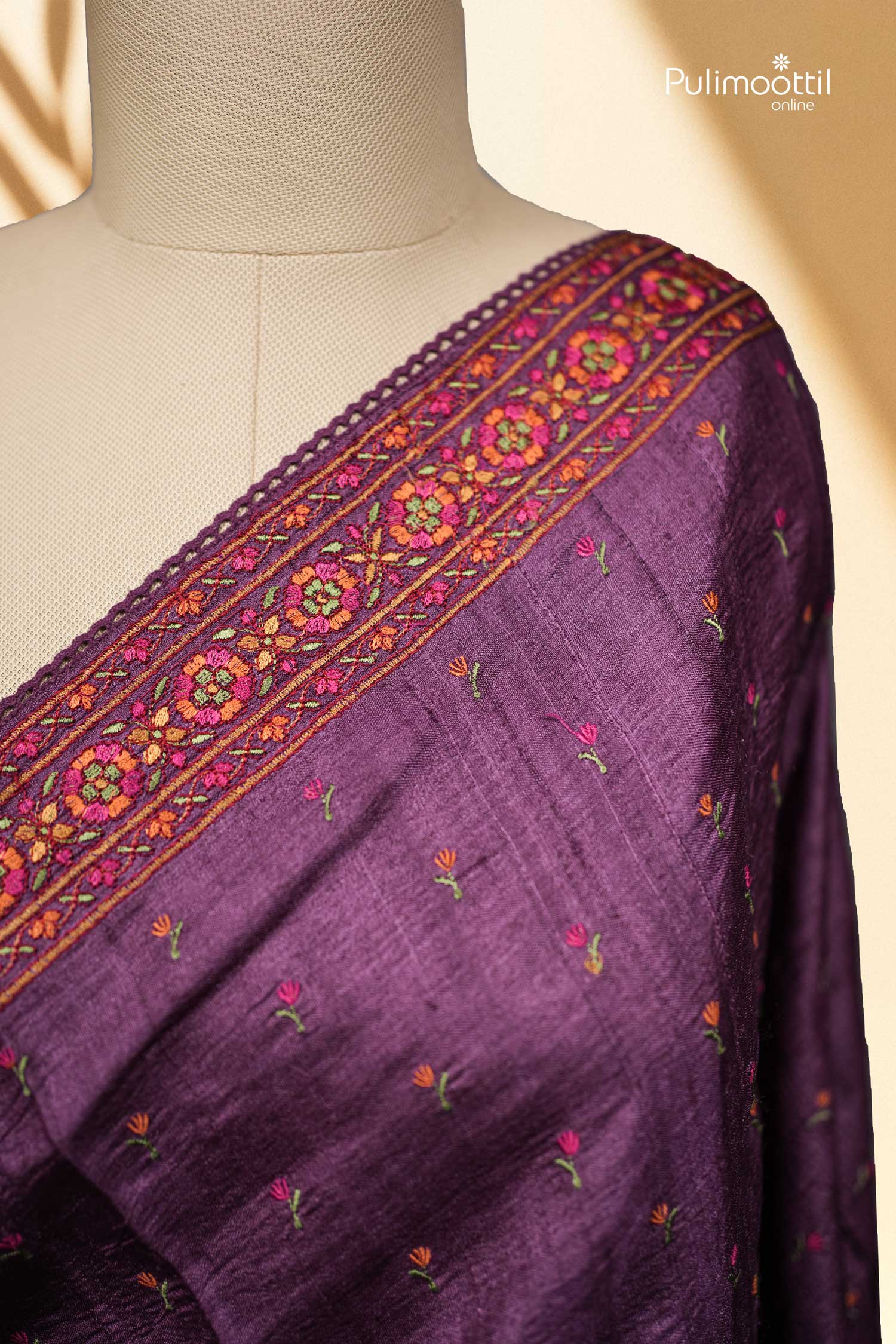 Purple Colour Jute Saree