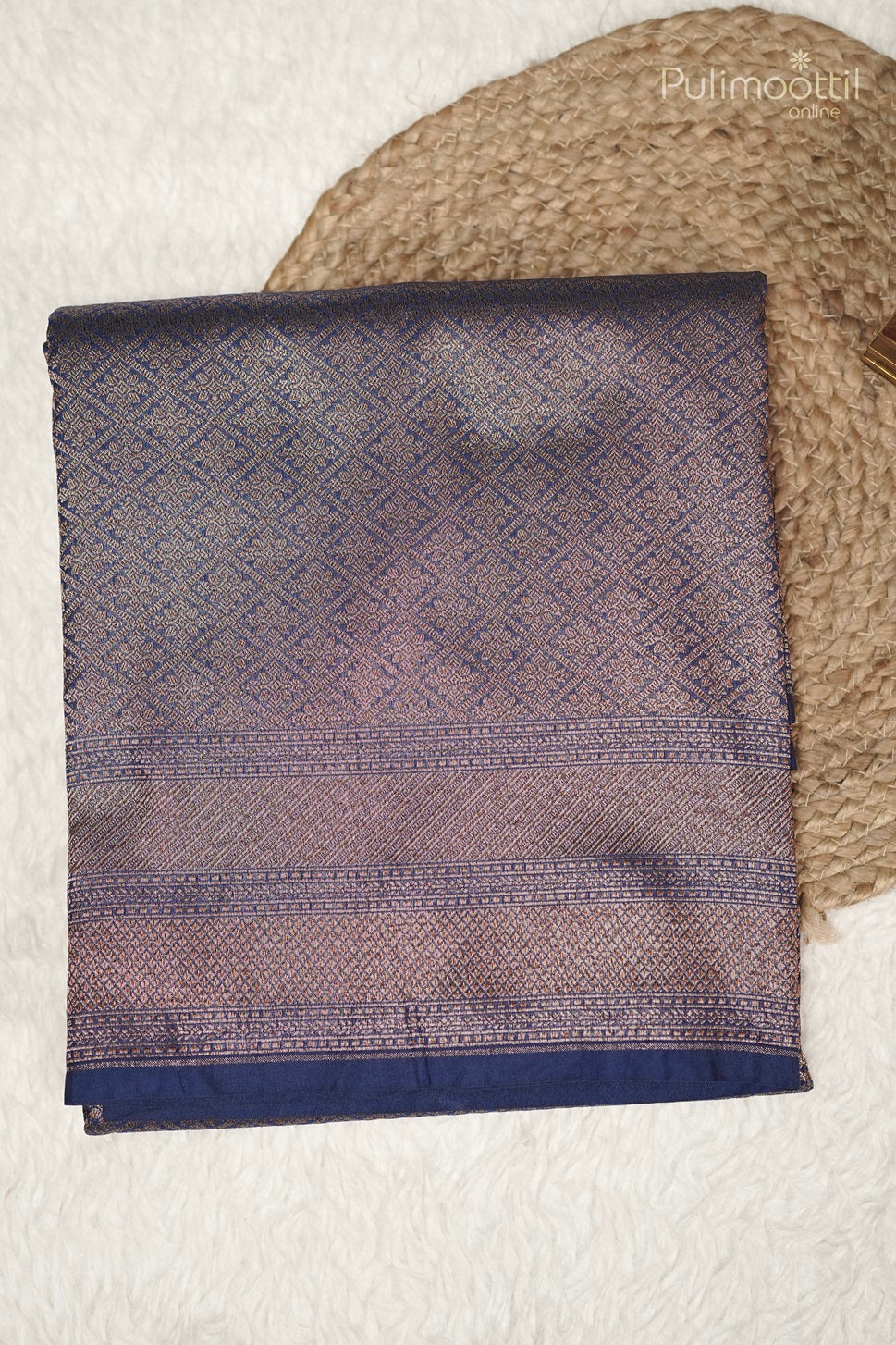 Navy Blue Colour Kattan Silk Saree