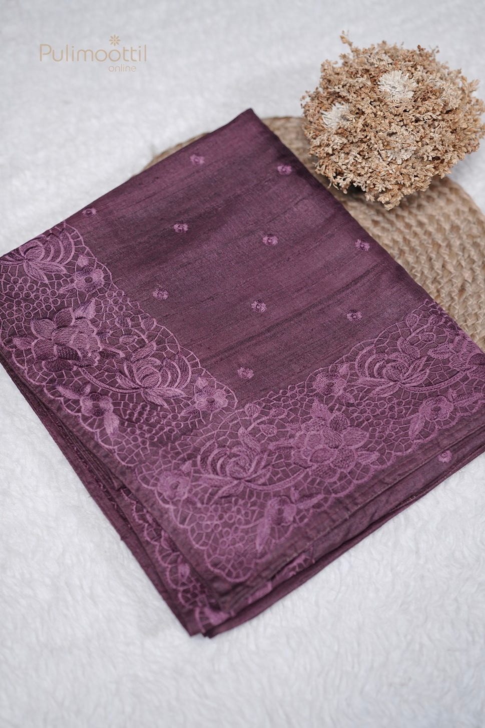 Dark purple Colour Jute Silk Saree