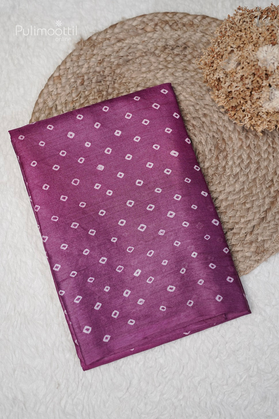 Pink colour Bandhani Tussar Silk Saree